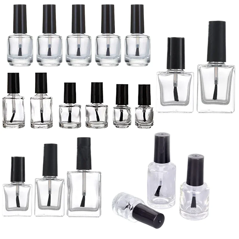 Nail Art Sch - 5Pcs 5ml/10ml/15ml Empty Mini Glass Nail