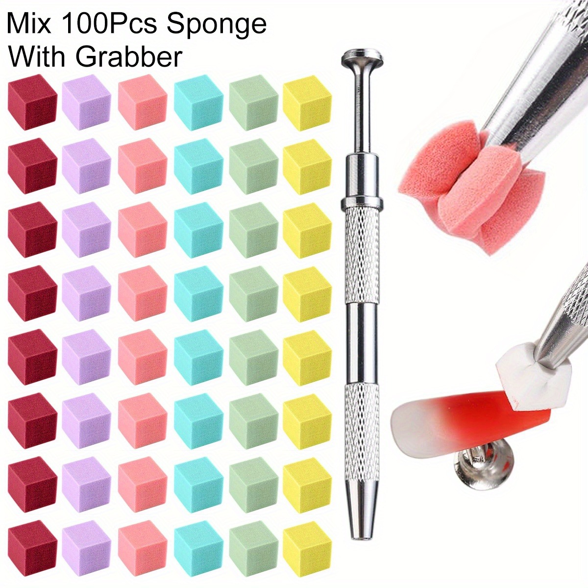 Nail Art Sch - 1/50/100Pcs Square Nail Art Sponge Set