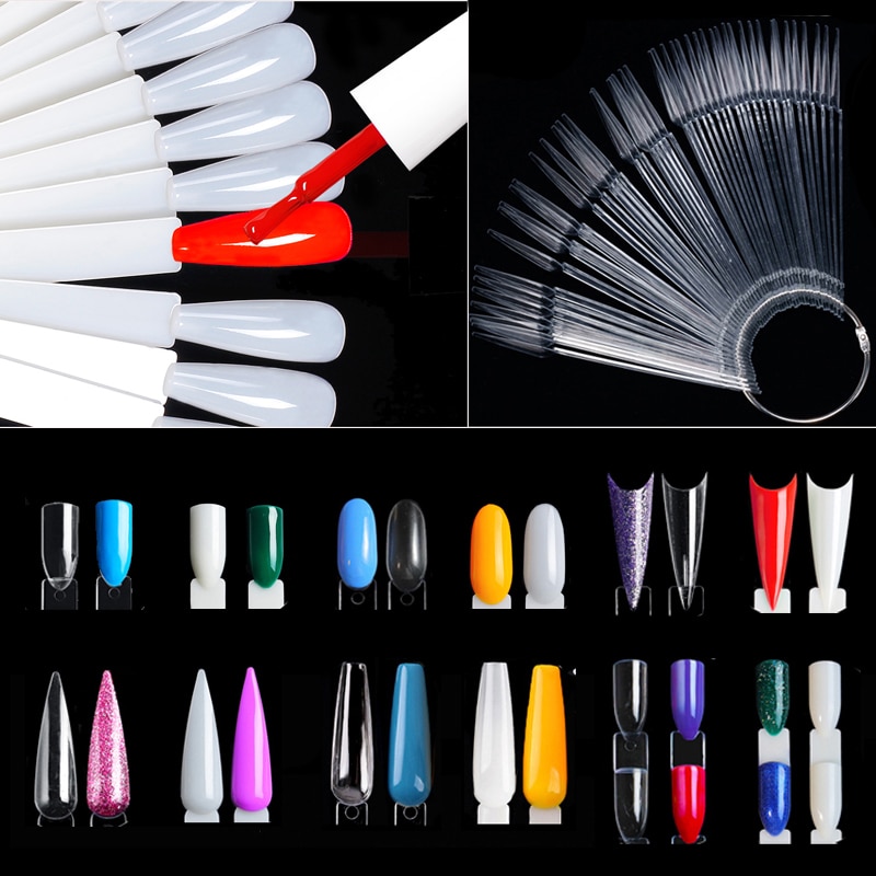 Nail Art Sch - Nail Display Sticks Clear Natural Colors