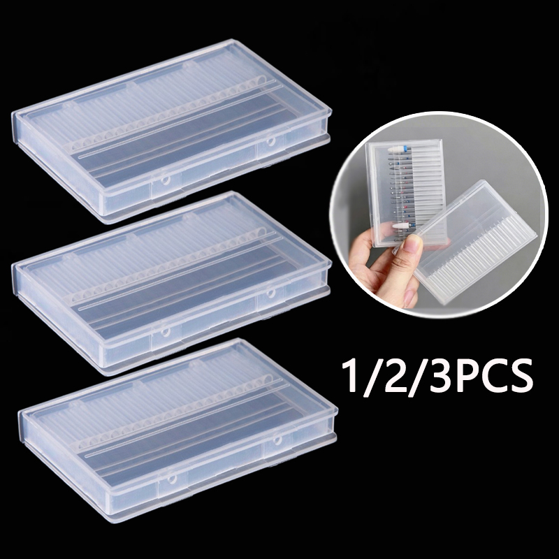 Nail Art Sch - 1/2/3PCS 20 Slots Clear Nail Drill