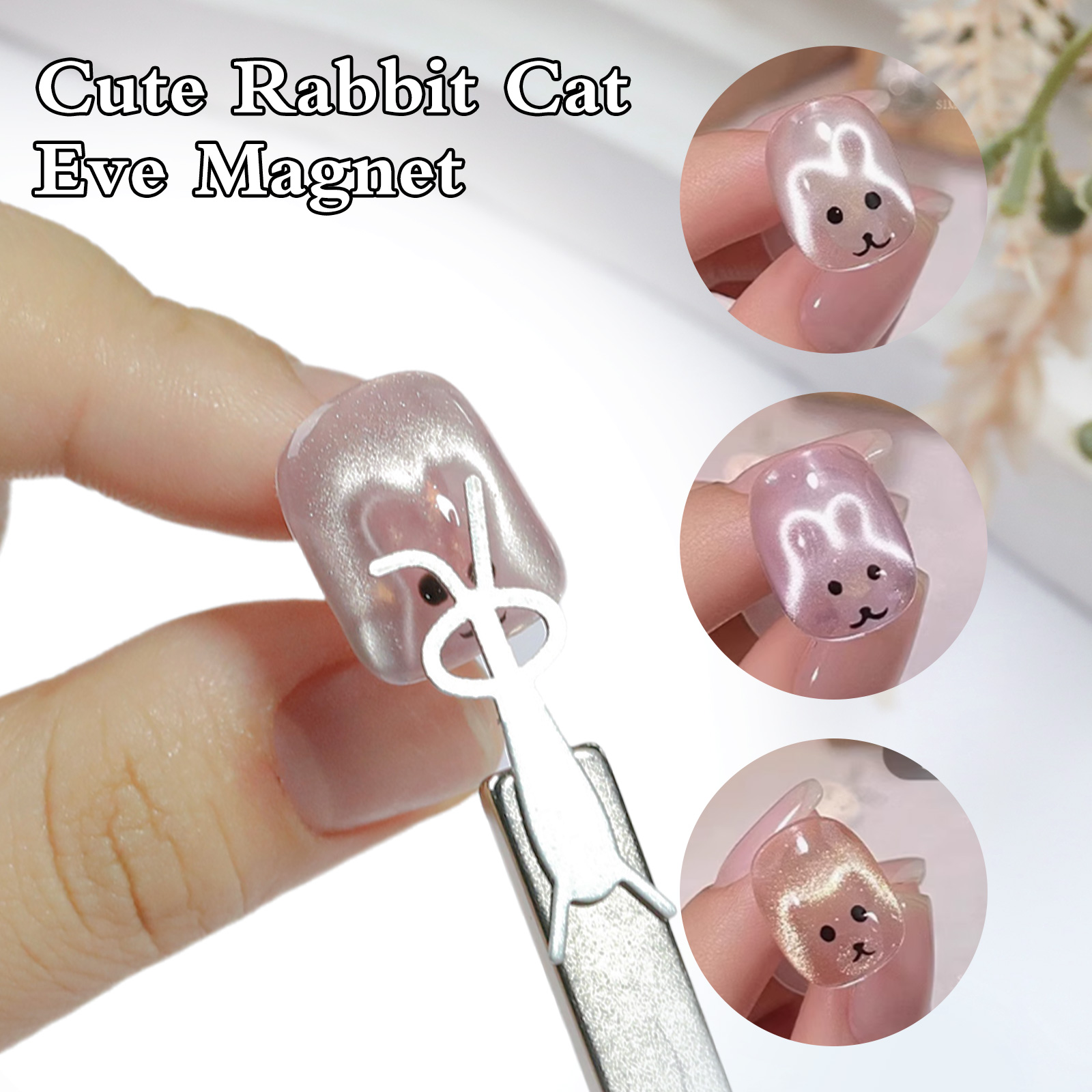 1/4Pcs Rabbit Bear Heart Shape - Nail Art Full Color recension och pris