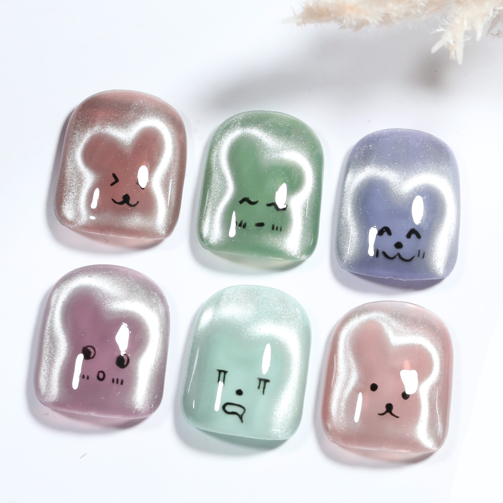 1/4Pcs Rabbit Bear Heart Shape - Nail Art Full Color recension och pris