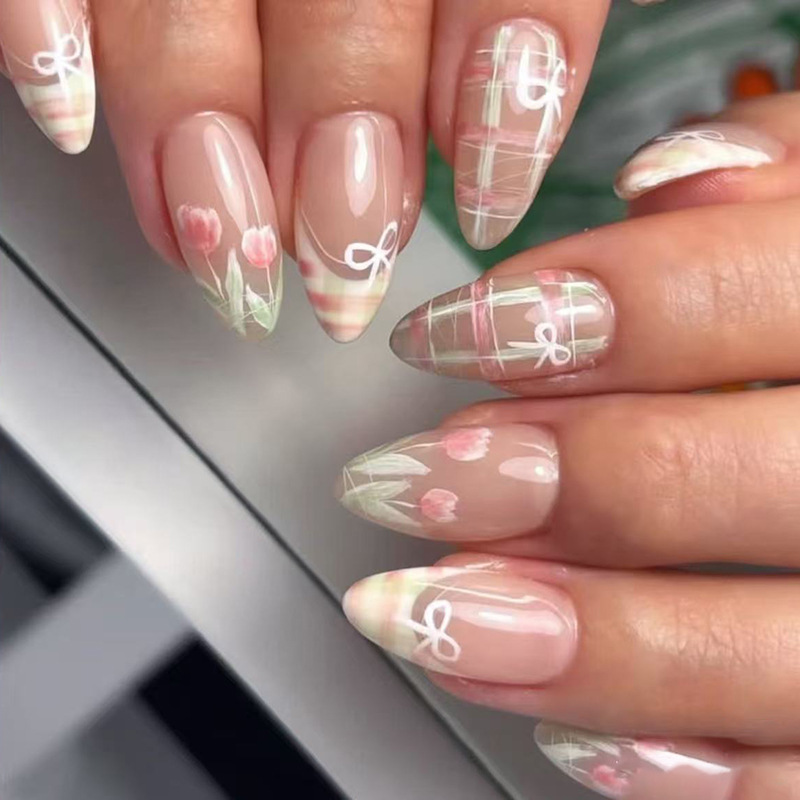 24pcs Bow False Nails Sets Pre - Nail Art Valentine recension och pris