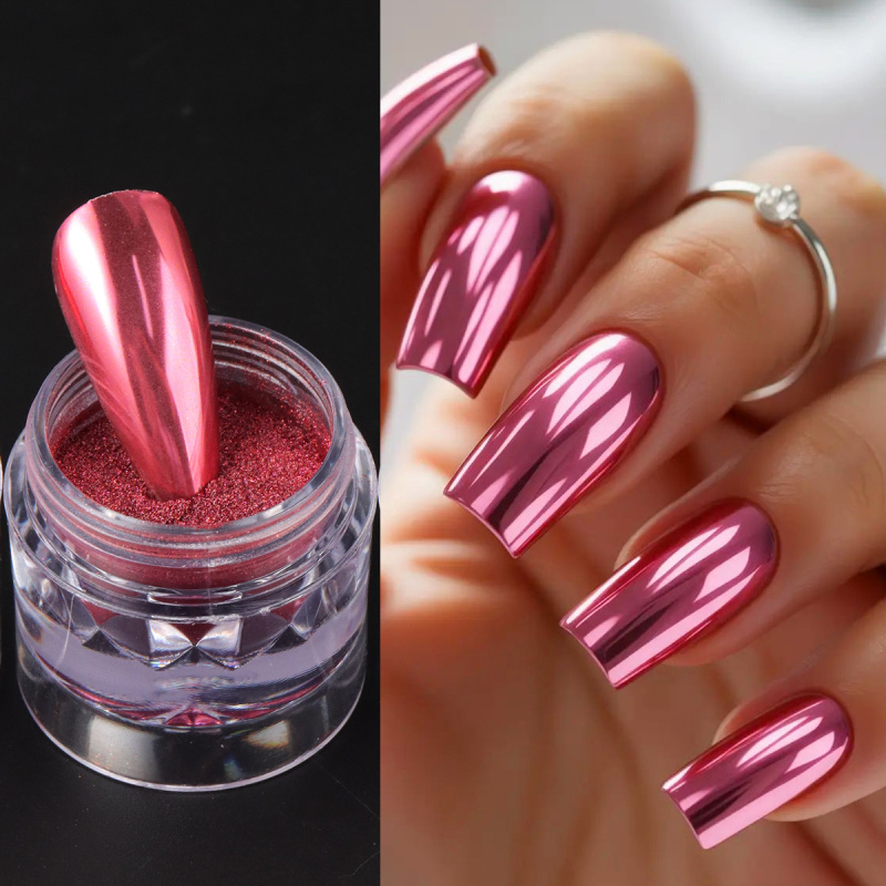 Chrome Red Pink Nail Glitter P - Nail Art Valentine recension och pris