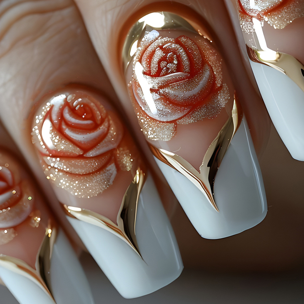 White French Tip Press on Nail - Nail Art Full Color recension och pris