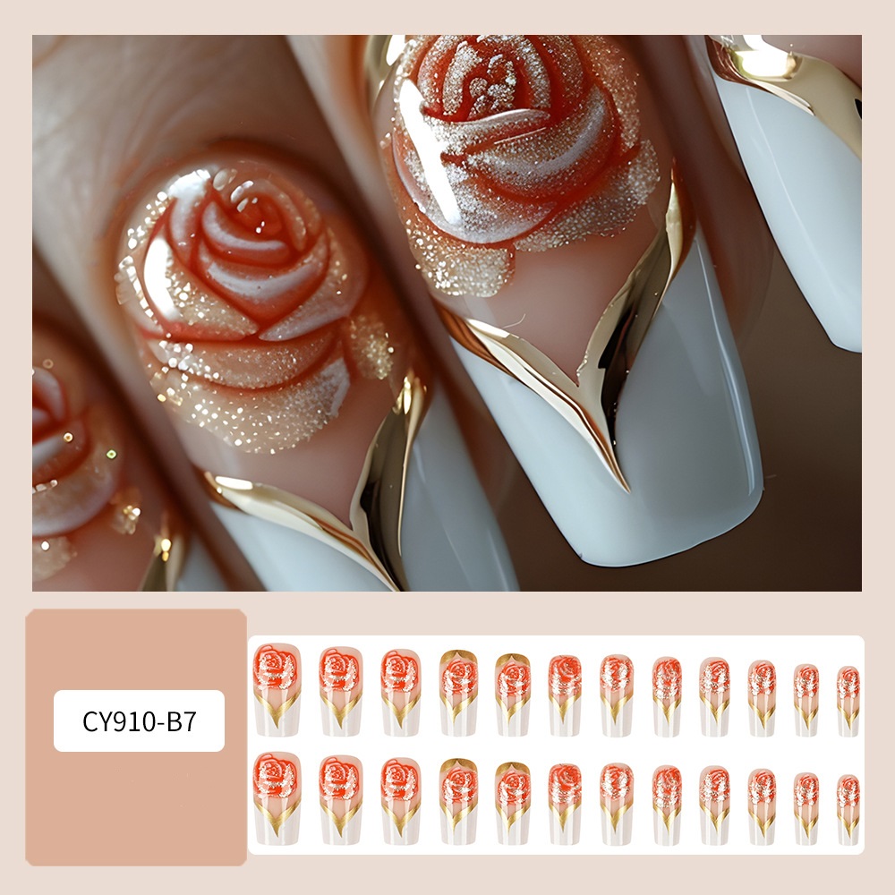 White French Tip Press on Nail - Nail Art Full Color recension och pris