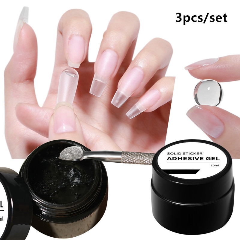 3pcs/set Solid Nail Tips Gel S - Nail Art Full Color recension och pris