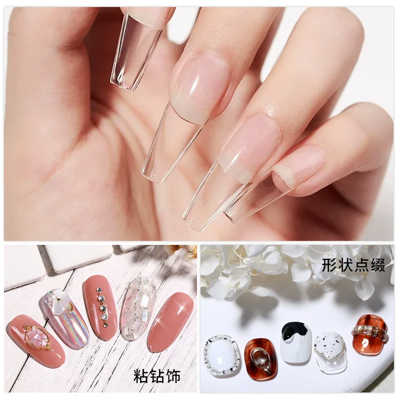 3pcs/set Solid Nail Tips Gel S - Nail Art Full Color recension och pris