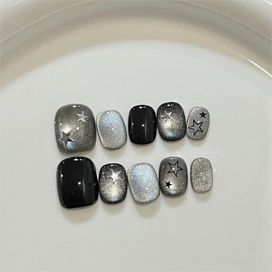 10pcs Black Cute Cat Handmade  - Nail Art Glitter recension och pris
