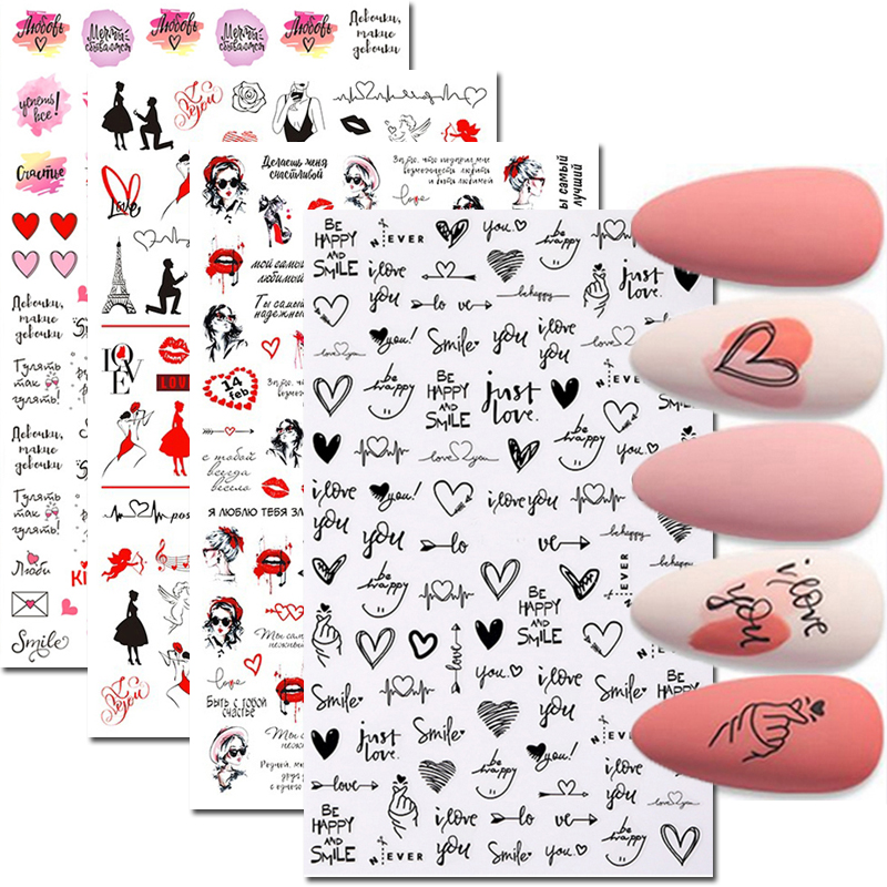 Nail Art Decals Love Hearts Le - Nail Art Valentine recension och pris