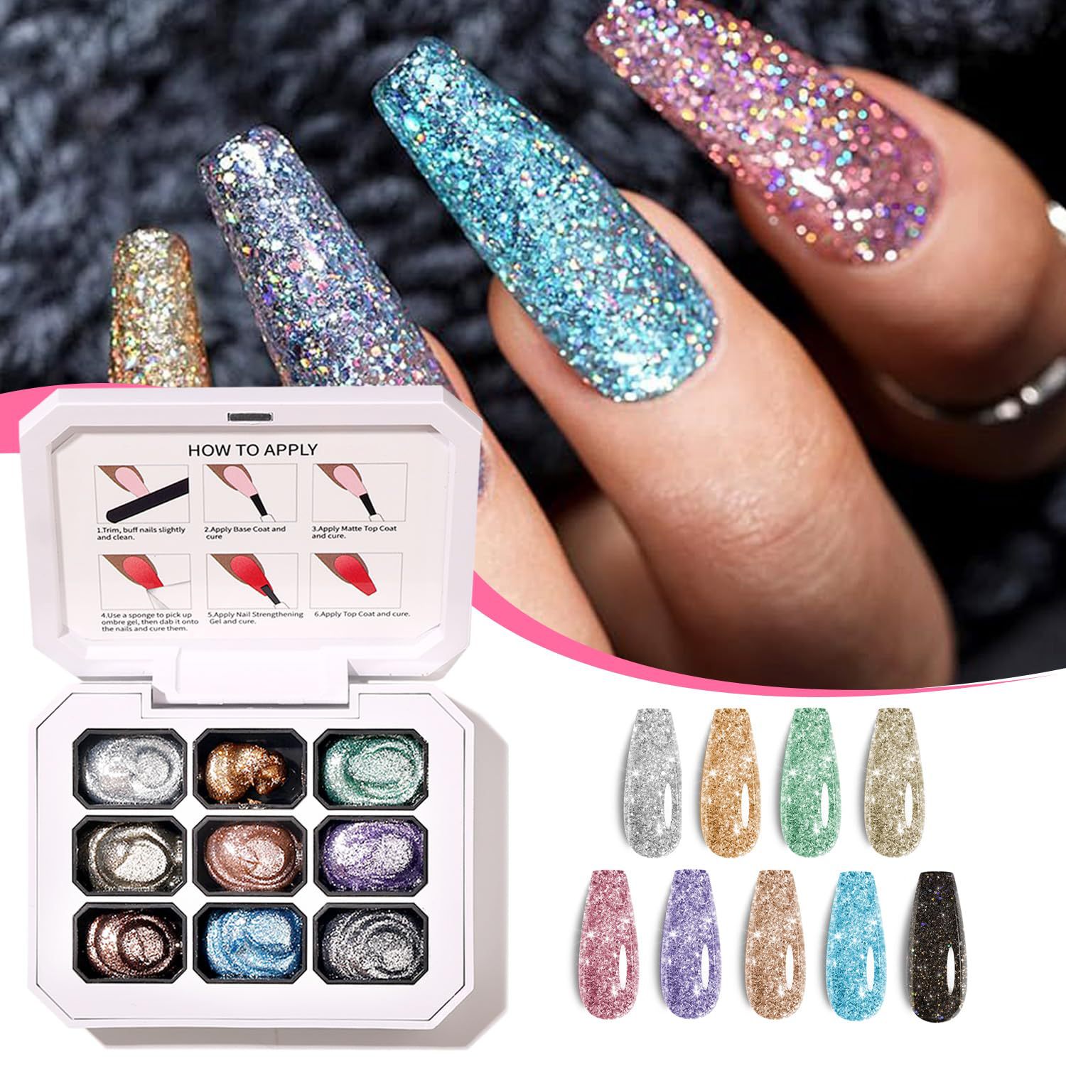 9-color solid gradient high-sa - Nail Art Ideas recension och pris