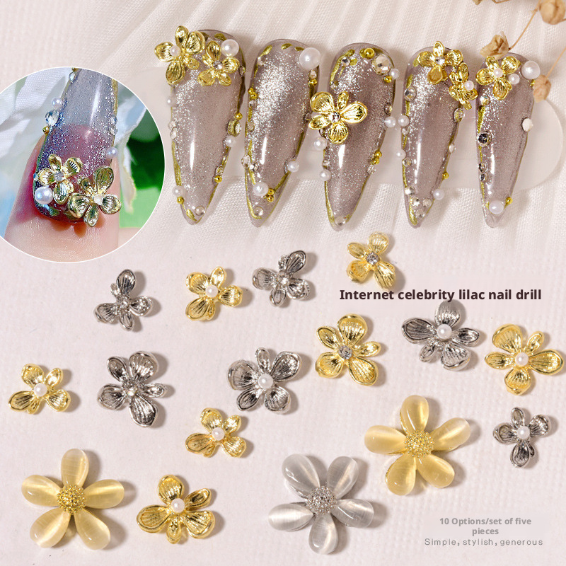 10Pcs Y2K Lilac Flower 3D Nail - Nail Art Lilac recension och pris