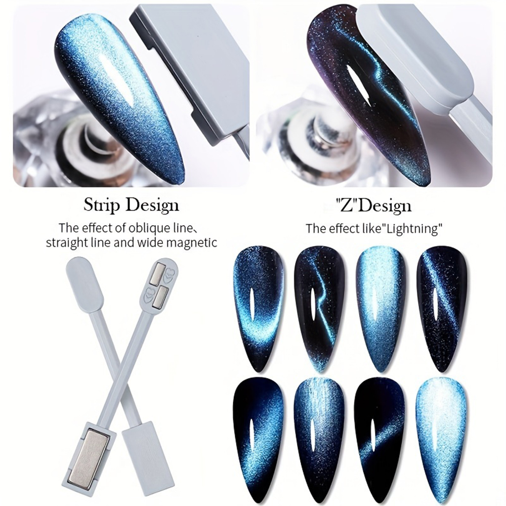 1/2Pcs Cat Eye Magnet Set for  - Nail Art Full Color recension och pris