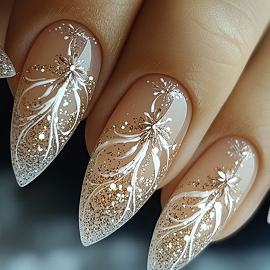 24pcs/set Short Medium fake na - Nail Art Glitter recension och pris