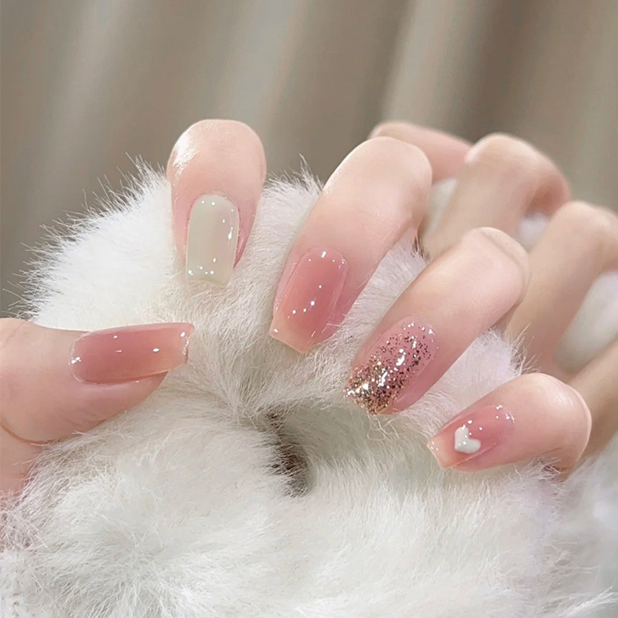24pcs/set Short Medium fake na - Nail Art Glitter recension och pris