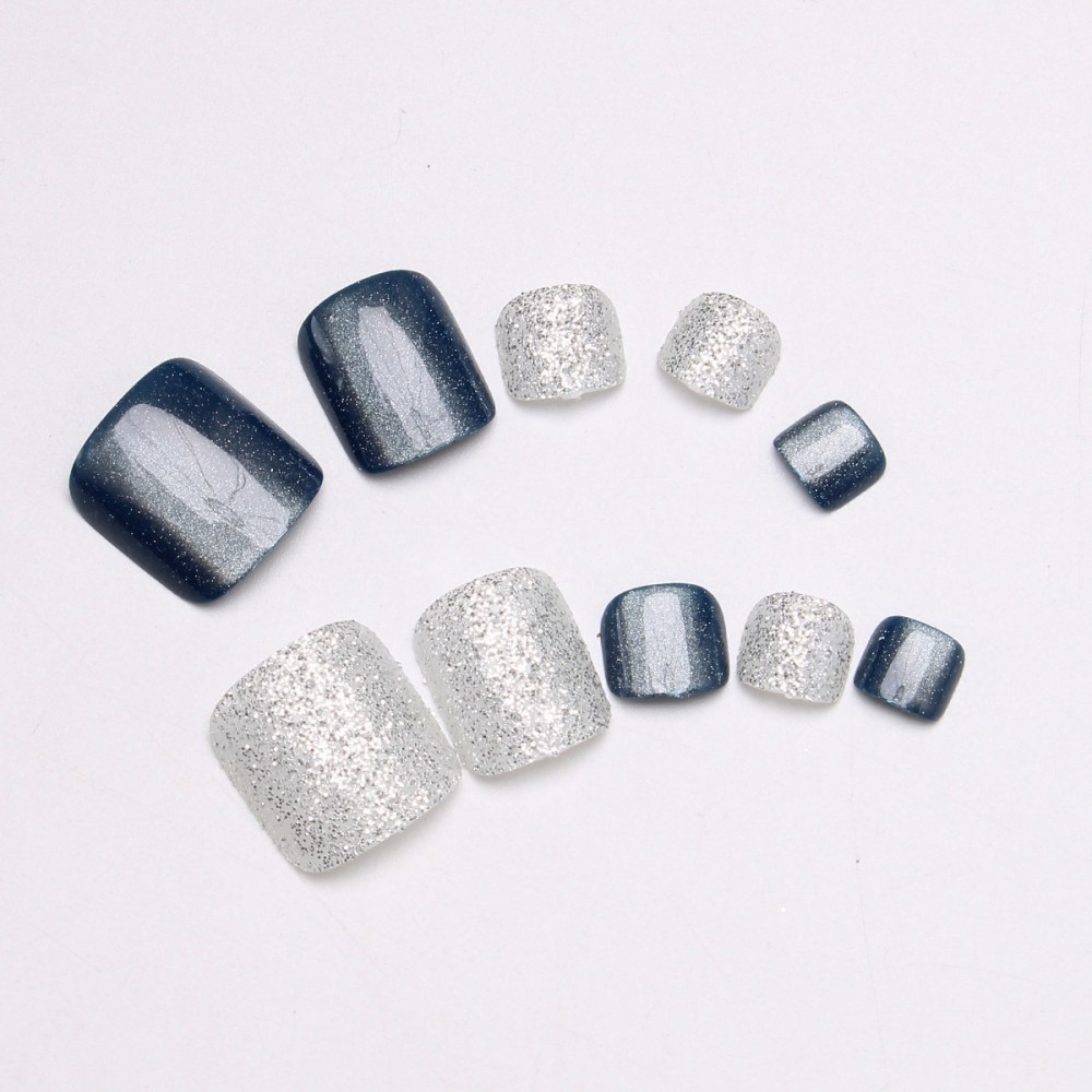 24PCS Ocean Blue Cat Eye Toena - Nail Art Glitter recension och pris