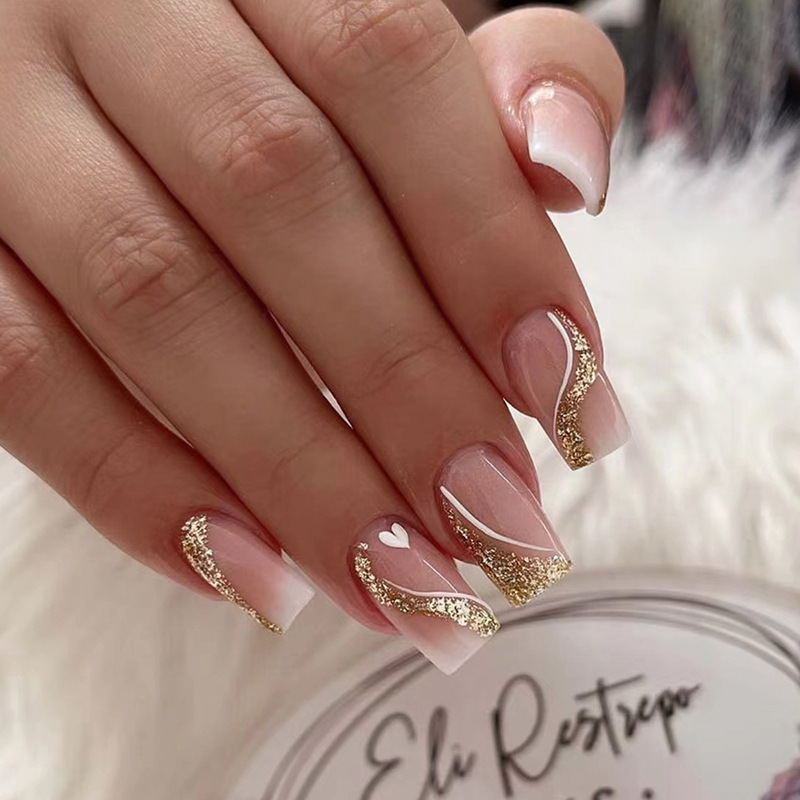Short Medium fake nails for wo - Nail Art Glitter recension och pris