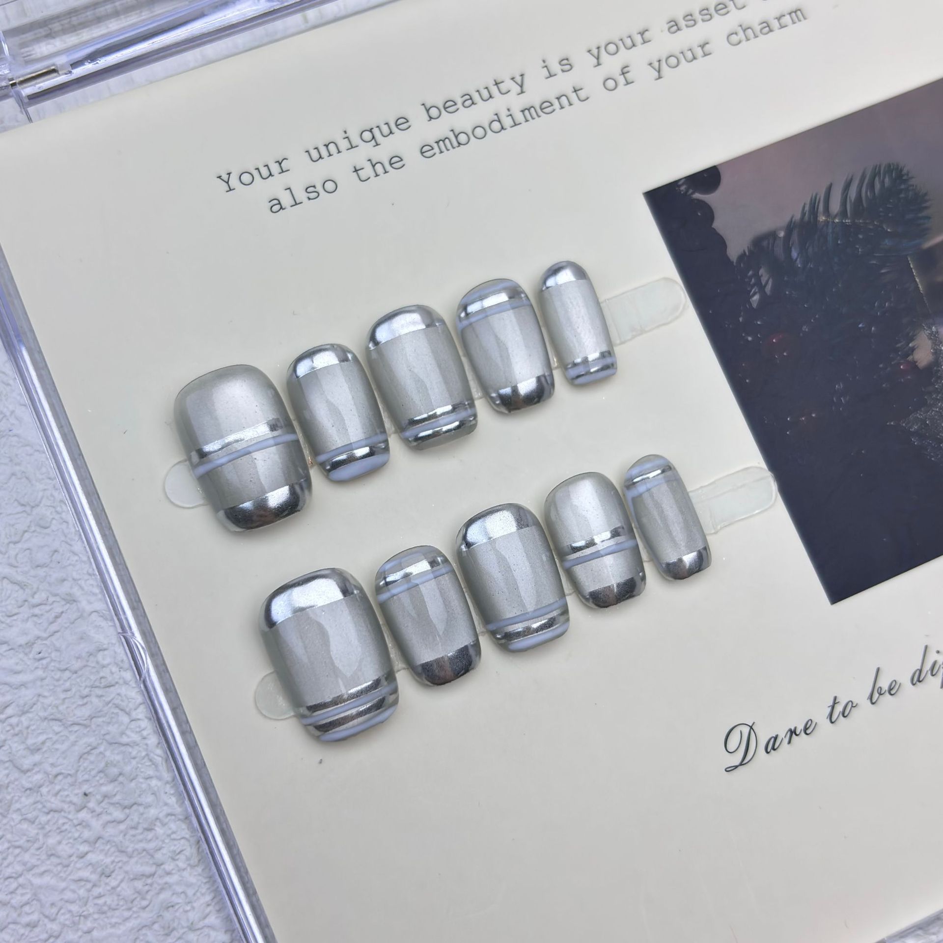 10pcs Aurora Chrome Press on N - Nail Art Glitter recension och pris