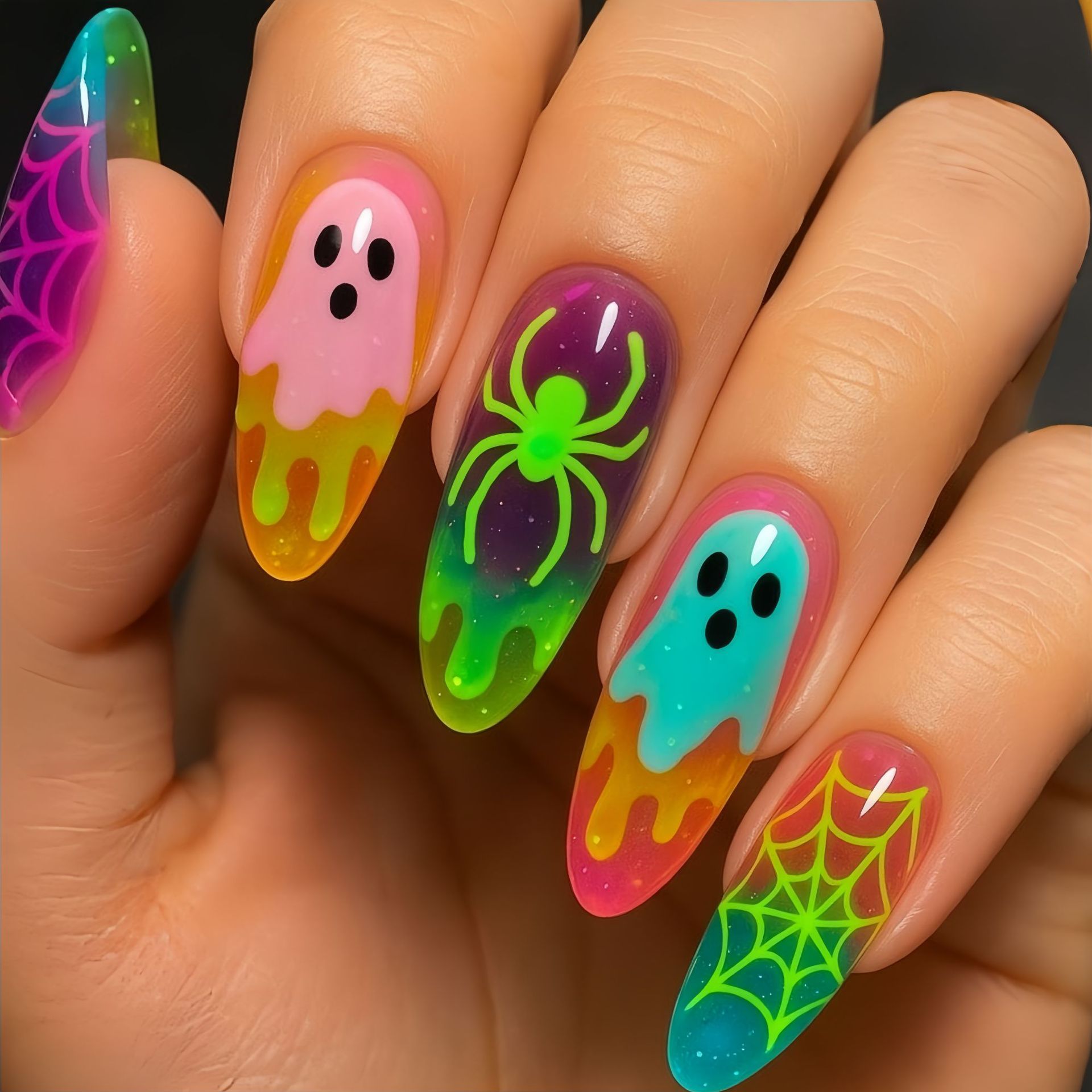Neon Gradient Color Halloween  - Nail Art Full Color recension och pris