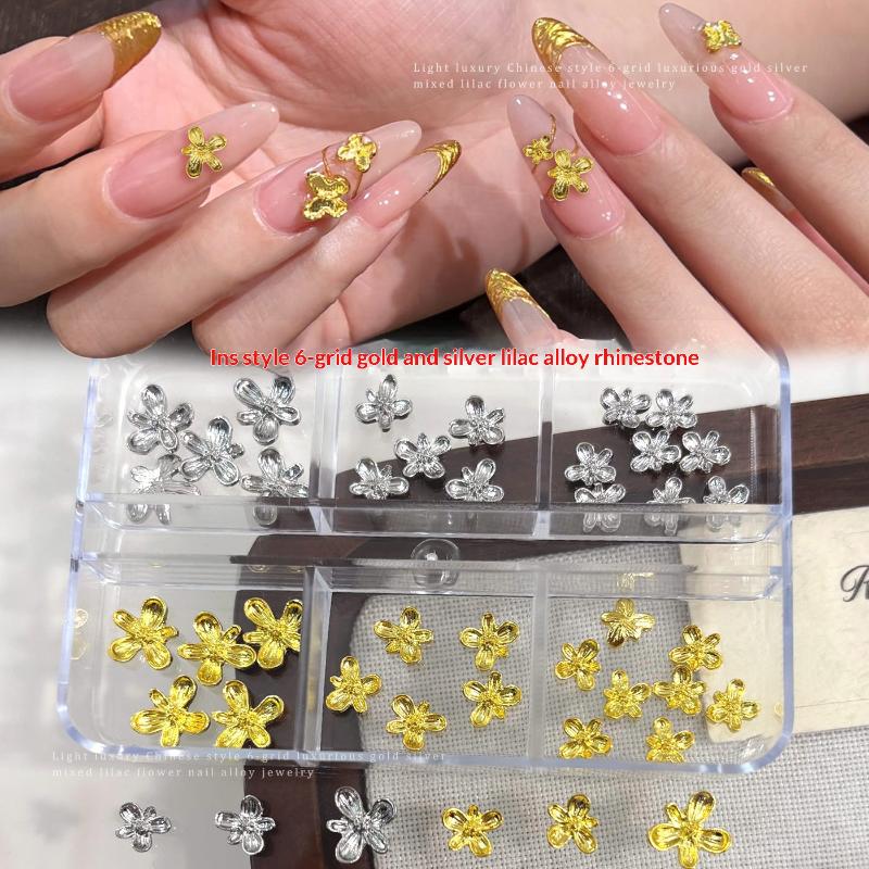 20/30Pcs 3D Alloy Flower Nail  - Nail Art Lilac recension och pris