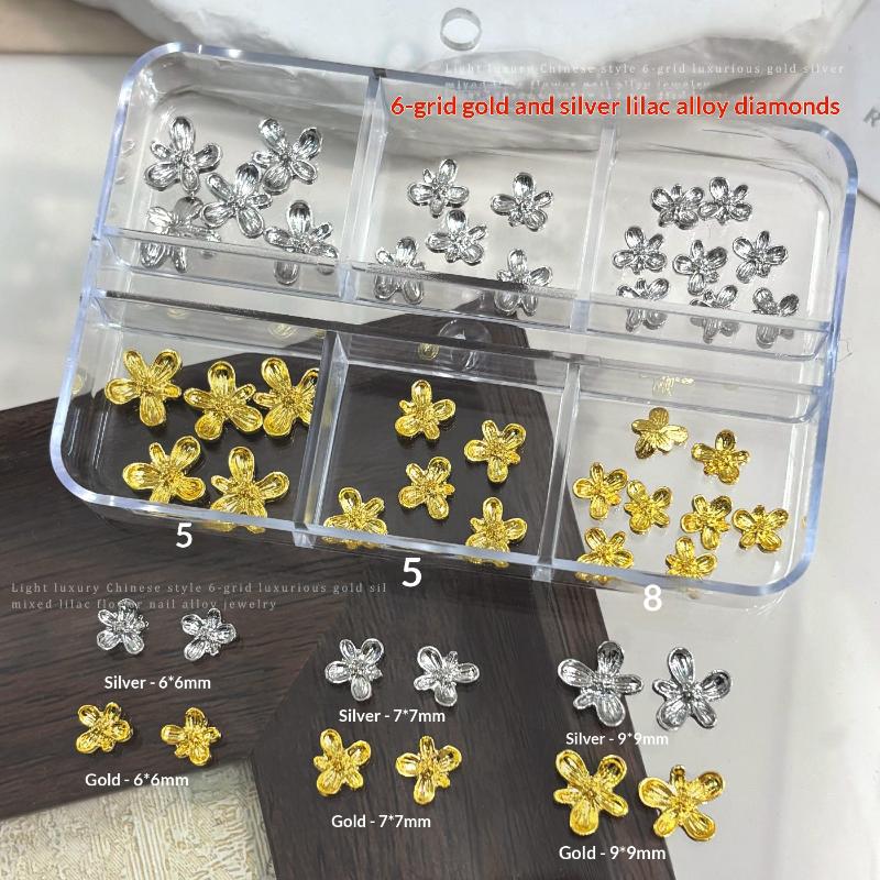 20/30Pcs 3D Alloy Flower Nail  - Nail Art Lilac recension och pris
